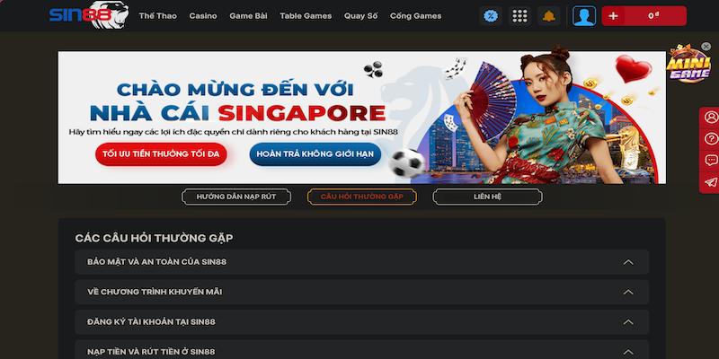 Tổng hợp các câu hỏi thường gặp về nhà cái SIN88