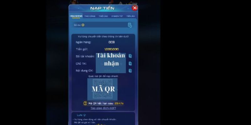 Hướng dẫn giao dịch nạp rút tiền cơ bản